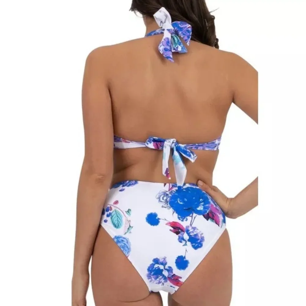 Rachel Roy Floral Halter Bikini Set Size Small